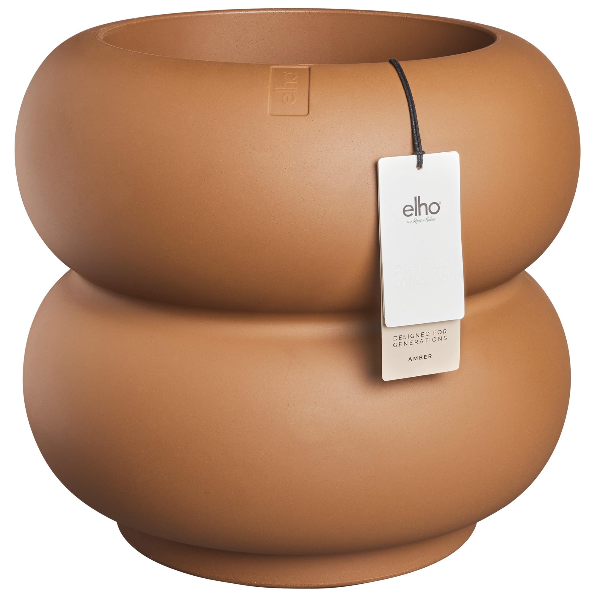 elho amber roll low 43cm flower pot - Caramel