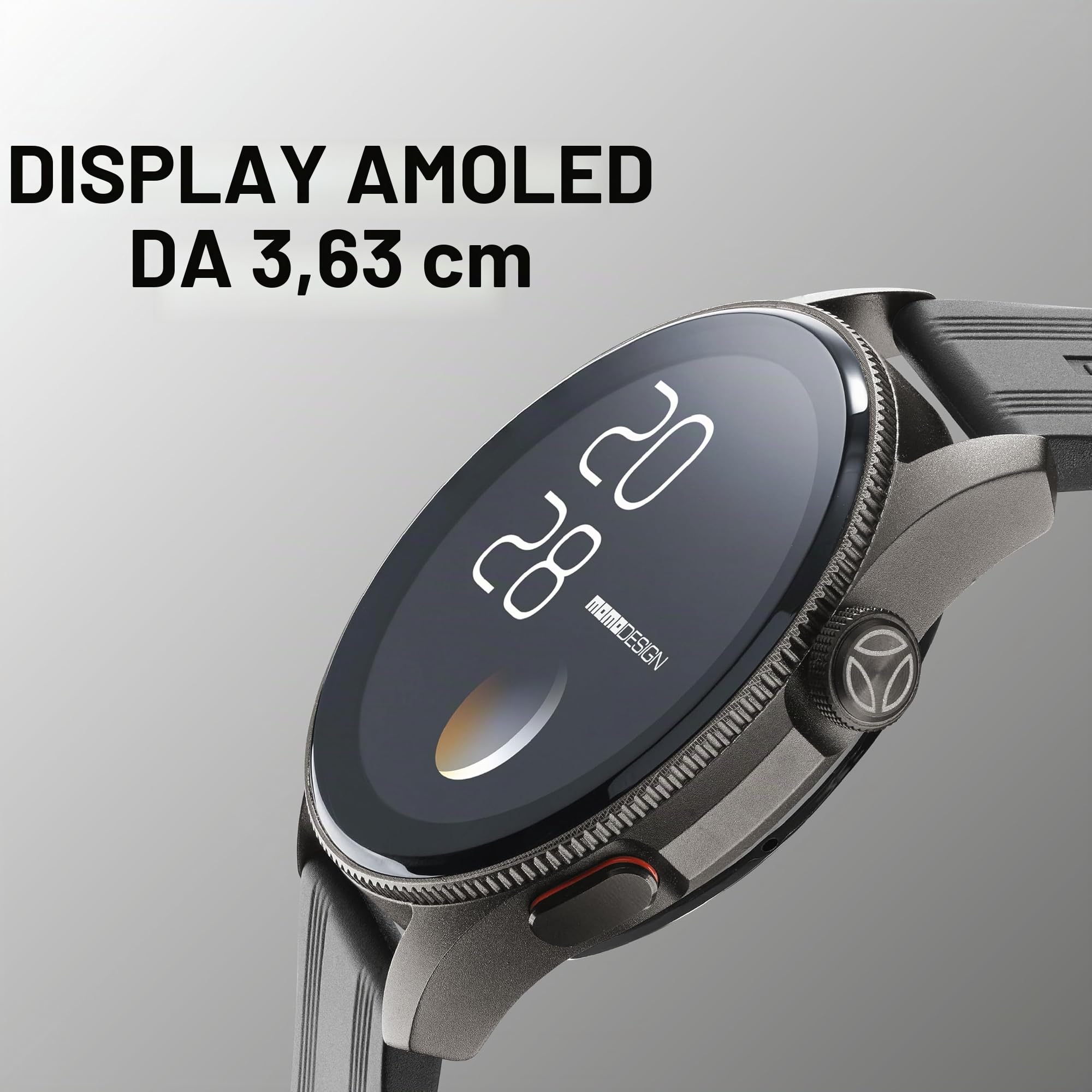 MOMO Design - Smartwatch ZERO 1.43" - Display AMOLED - Cassa in alluminio - Chiamate Bluetooth e monitoraggio salute - Impermeabile e resistente alla polvere - Funziona con App MD TIME - Nero