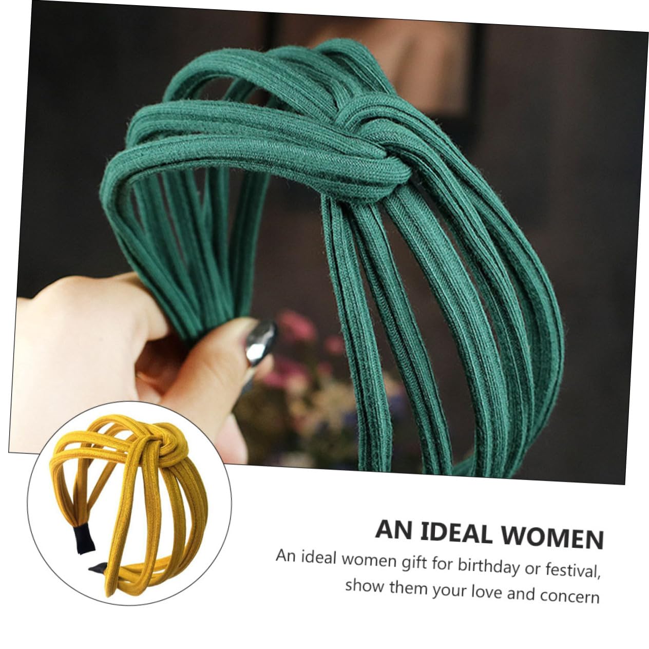 Healeved 6pezzi Fascia Larga per Capelli Donna in Tessuto Nodo Incrociato Accessori per Copricapo Adatto per Matrimoni Feste Spiagge e Uso Quotidiano