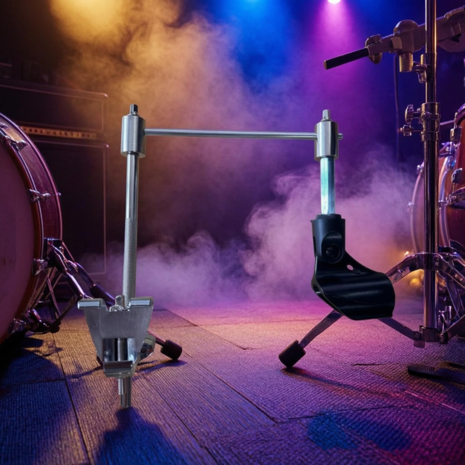 Soporte para Micrófono de Bombo con Abrazadera de Tambor Montaje Estable Brazo Regulable y Travesaño Sujeción Segura para Micrófono Material Aleación