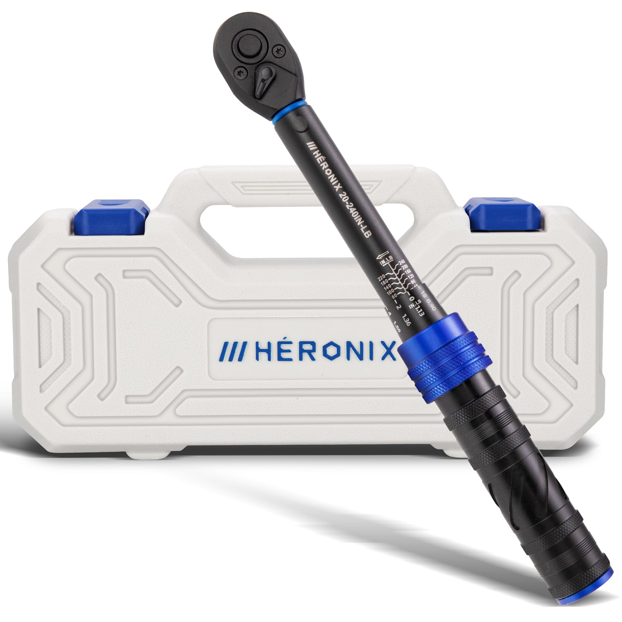 HERONIX 1/4-Inch Drive Click Torque Wrench, 20-240 in.-lb / 2.3-27.1 Nm, Adjustable Dual-…