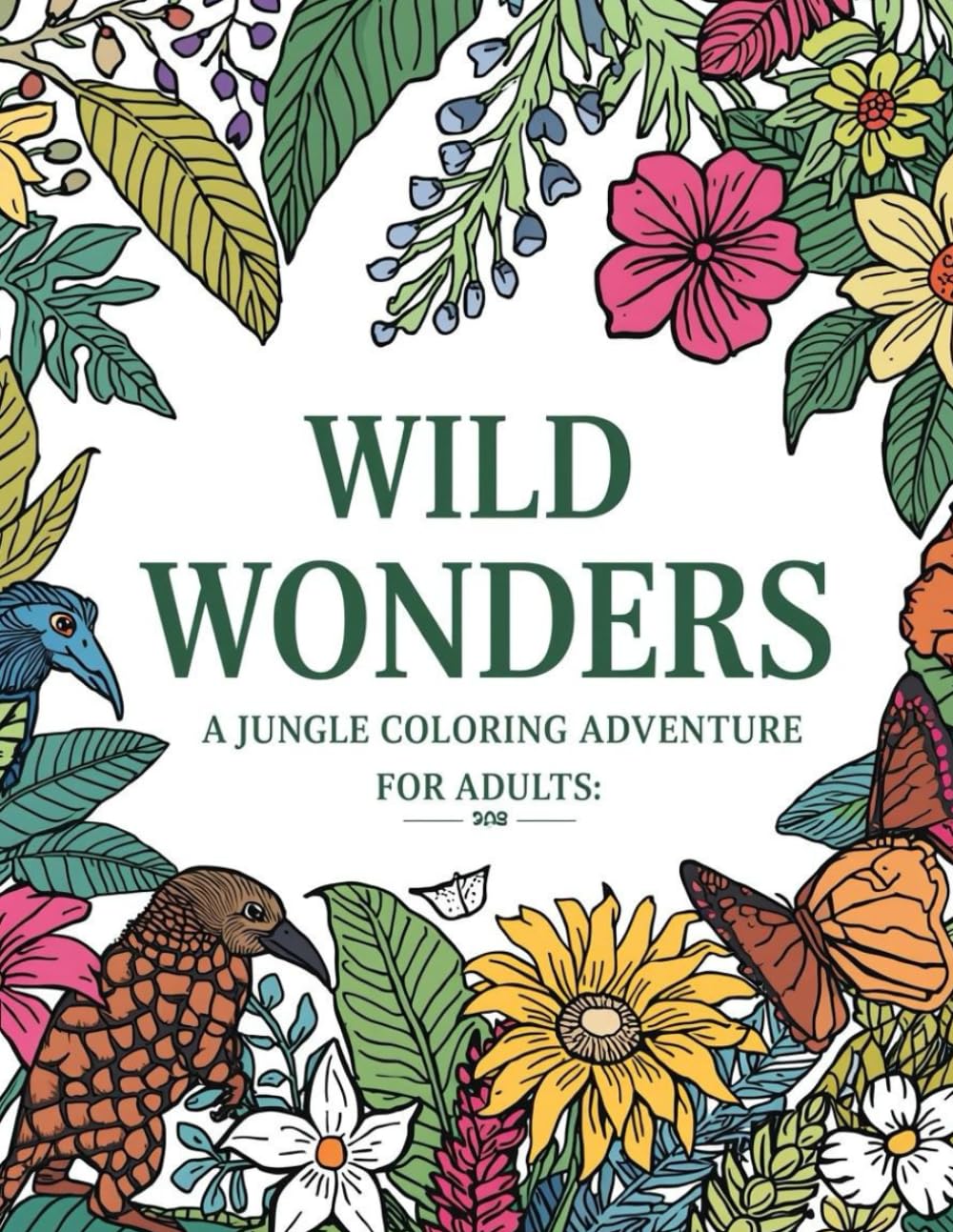 Wild Wonders: A Jungle Coloring Adventure for Adults