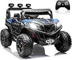 ANPABO 24V 4X4 Ride on Car Truck w/Remote Control, 4WD/2WD Switchable Kids UTV, 19