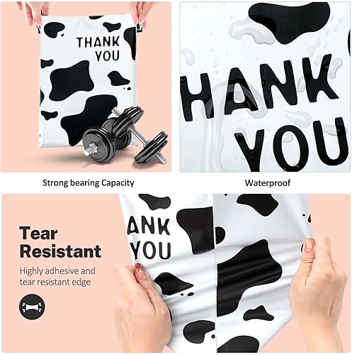 Miniatura 10 de Paquete de 100 sobres de polietileno de 10 x 13 pulgadas, bonitos sobres de polietileno para pequeñas empresas, bolsas de envío para ropa, THANK