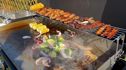 Miniatura 3 de Rejilla de calentamiento para parrilla Blackstone, accesorios de parrilla ajustables, calentador de enfriamiento para Weber de piedra negra y la