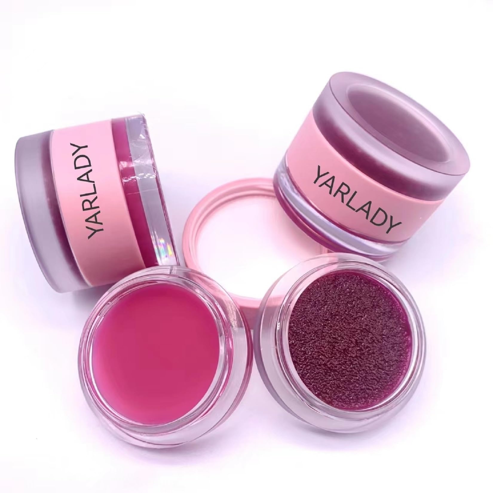 YARLADY Lip Mask - Overnight shea Butter Lip Scrub with shea Butter to nourish and moisturize cracked lips, care moisturizer - Sleep lip Balm Grape Lip Scrub and Cherry Lip Mask