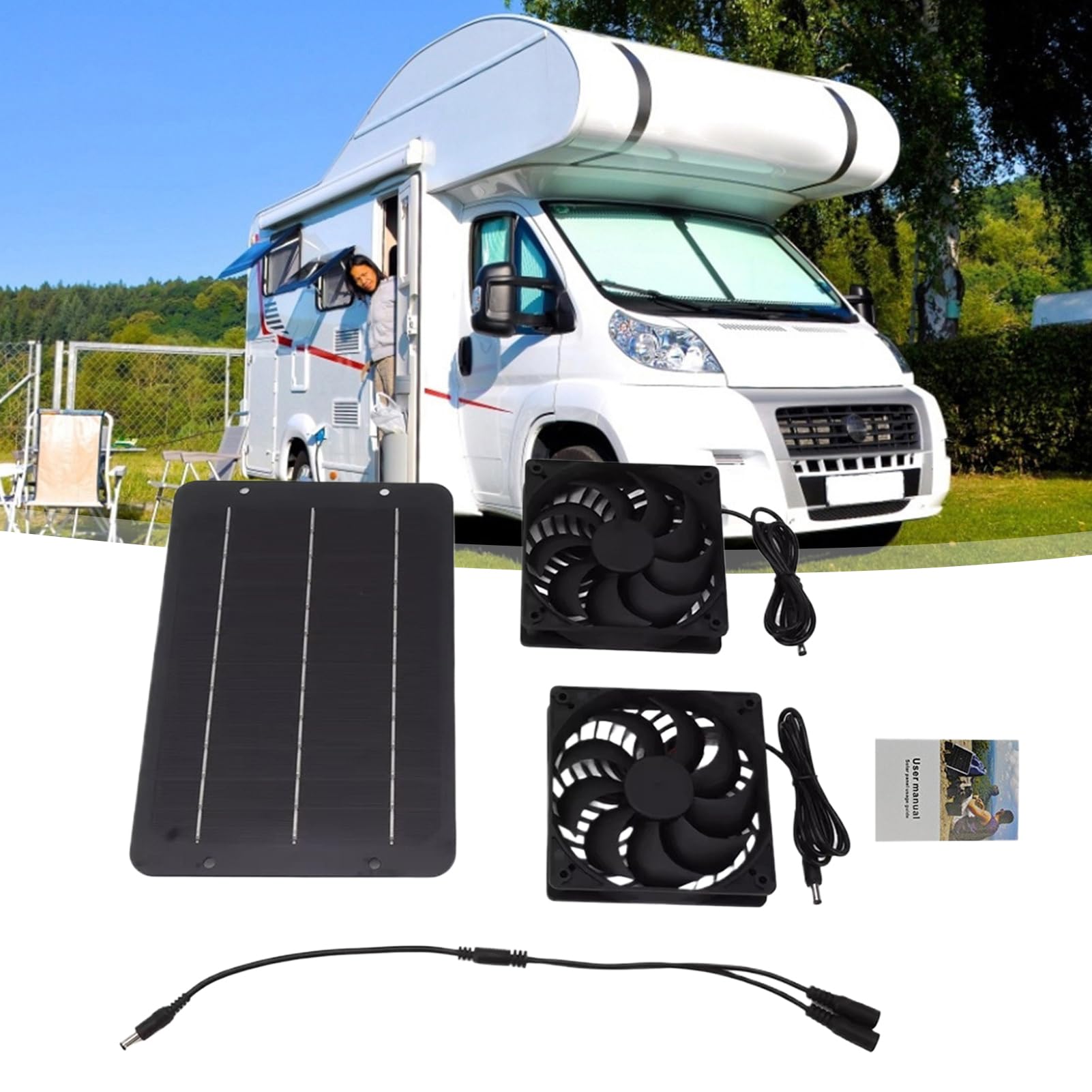 Solarpanel-Ventilator Leise, leicht, leistungsstarke Kühlung, Abluft