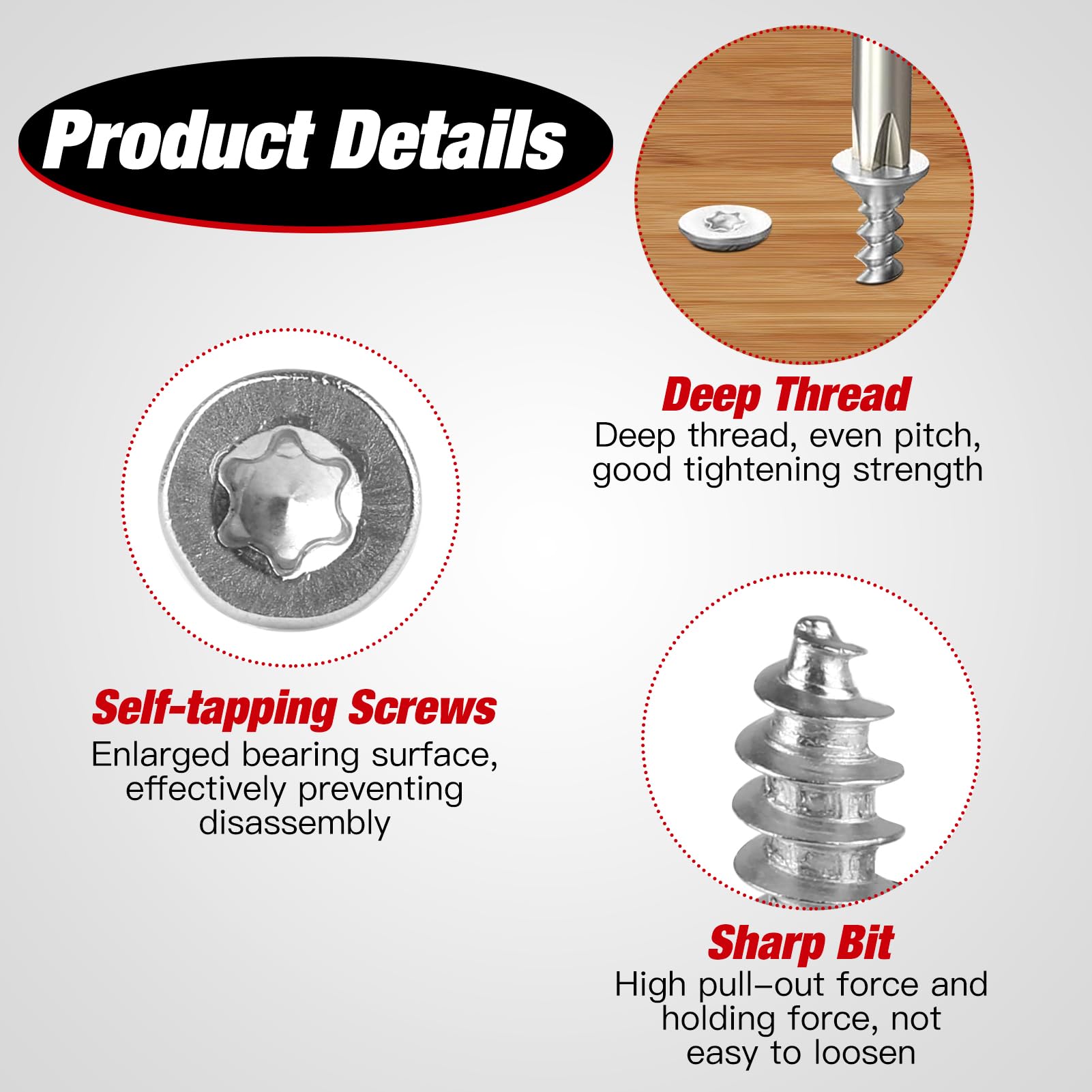 50 Viti Torx M4x12mm In Acciaio Inox - Con Rondella, Autofilettanti Per Legno - Foto 8