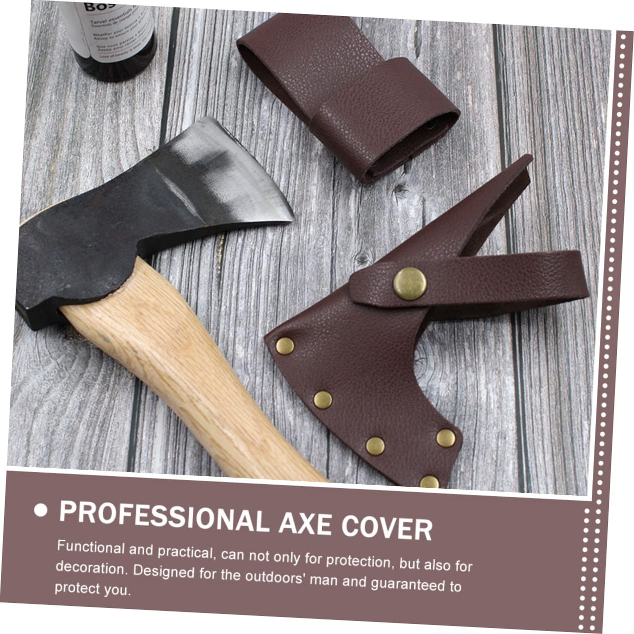 Toddmomy 1Set Outdoor Hatchet Cover Durable Leather Axe for Safety Lightweight Protector Sleeve for Camping Lovers Convenient Storage Carry