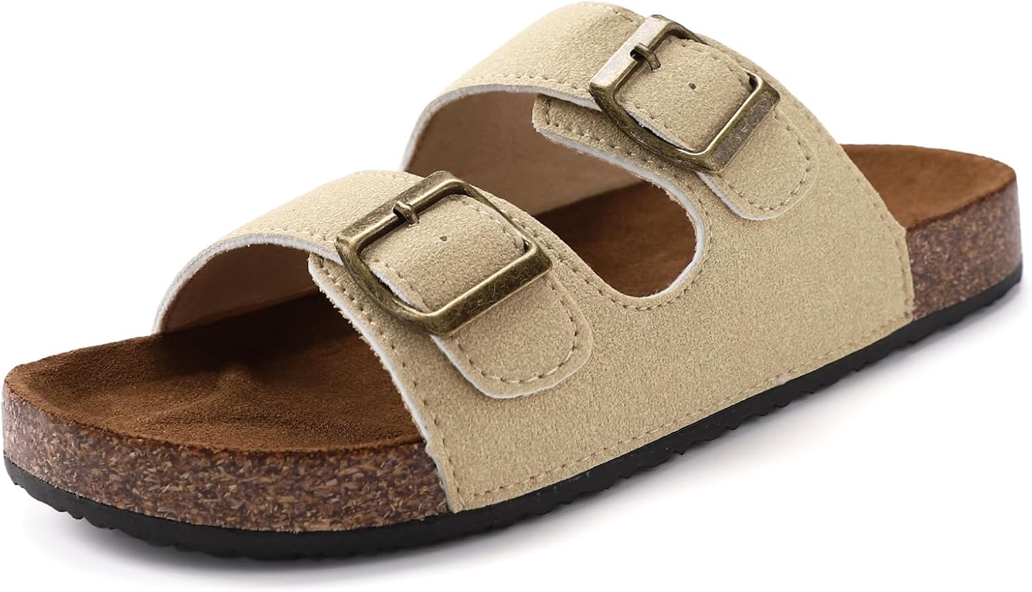 Women’s Cork Sandals Comfortable Slides Sandal Adjustable Buckle Strap Cork Footbed Arch Support Casual Ease of Wear Outdoor Sandals