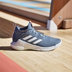 adidas Women's Crazyflight Mid Volleyball Shoe, Preloved Ink/White
