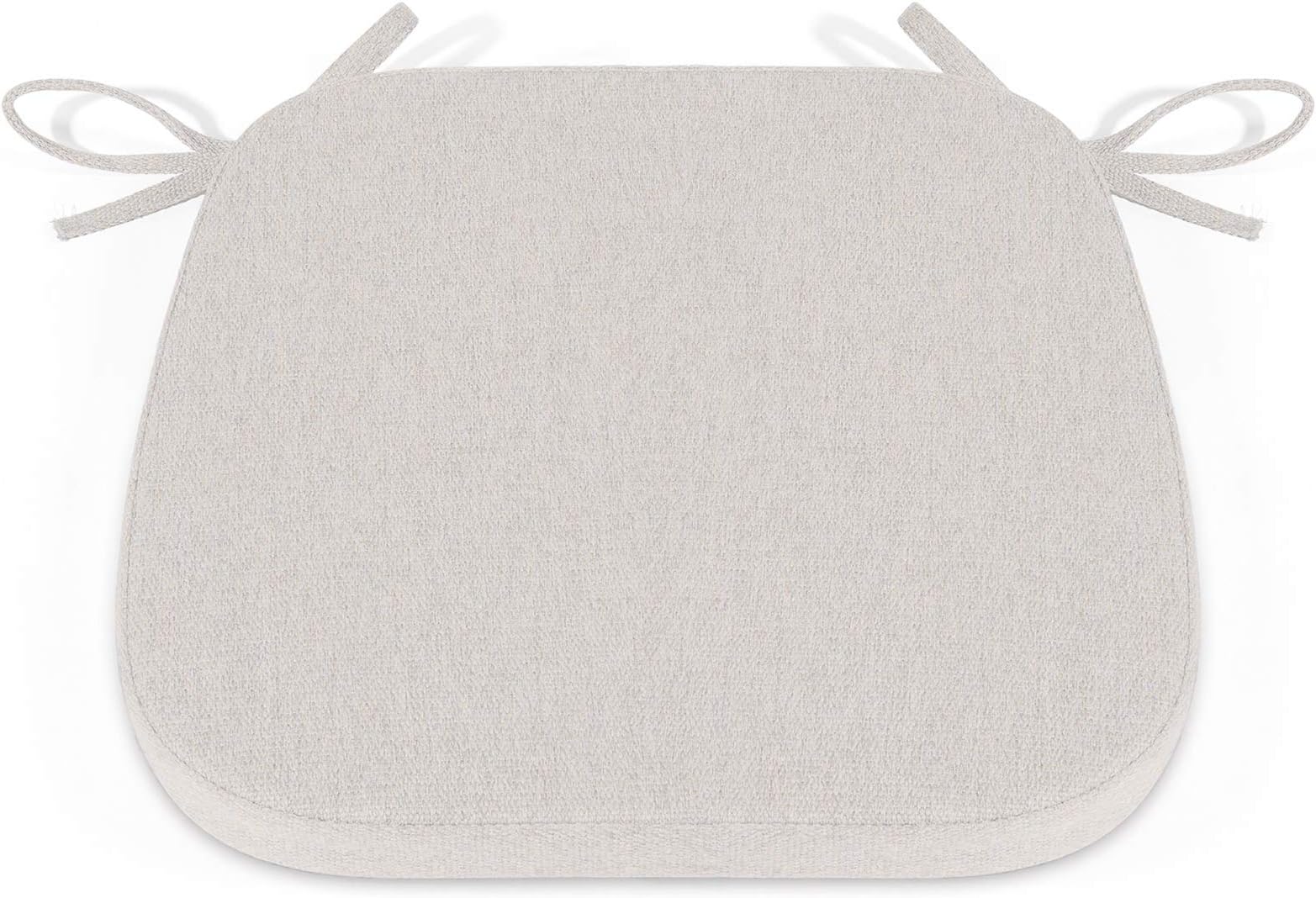 Shinnwa Kitchen Chair Cushions, Non Slip Dining Room Seat Cushions with Ties, 15 x 15.5 inches, Off White