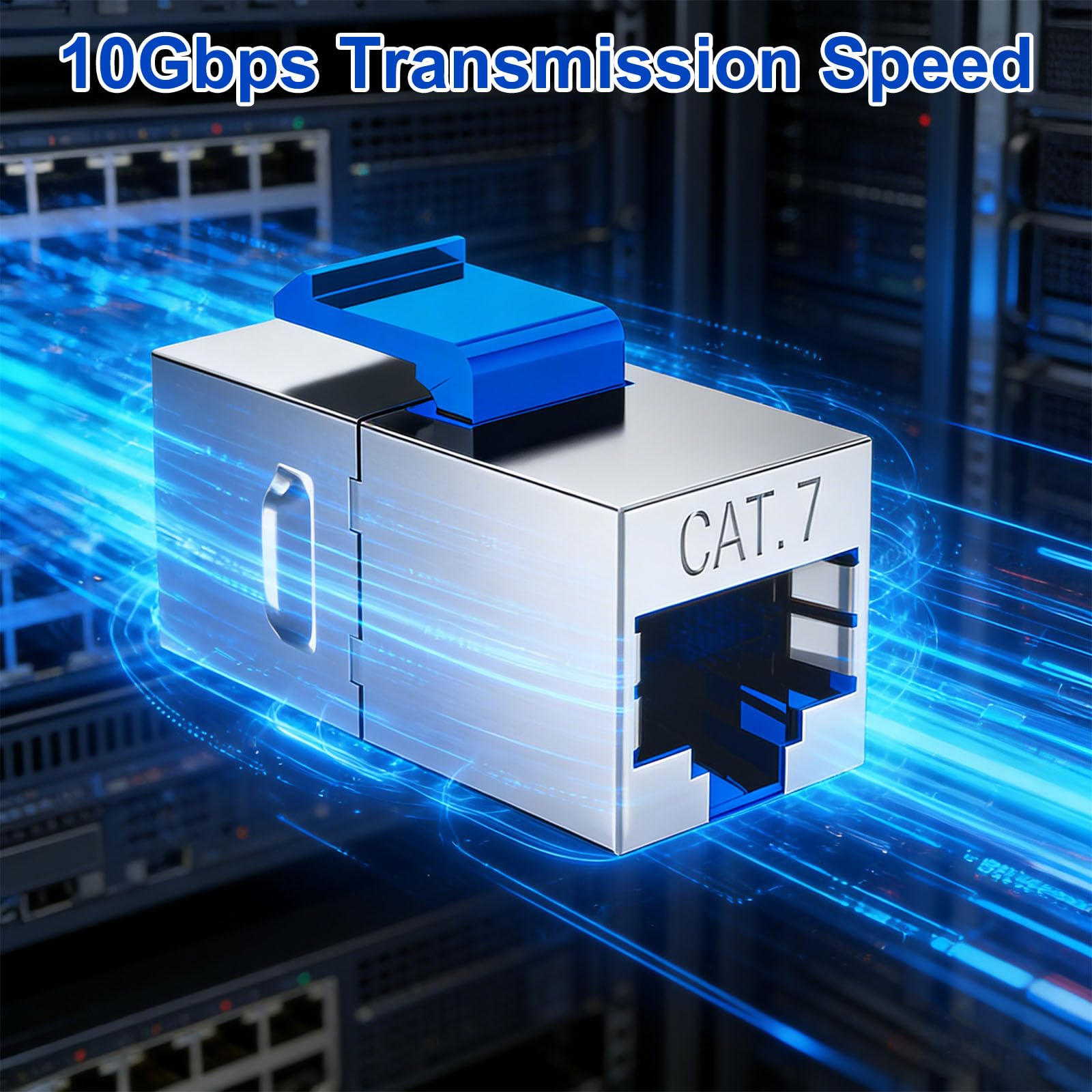 8 szt. Złącze RJ45 żeńskie-żeńskie 10 Gb/s Wysoka prędkość | Złącze kabla Ethernet RJ45, ekranowane złącze Ethernet, kompatybilne z siecią Cat7/Cat6/Cat6a/Cat5e