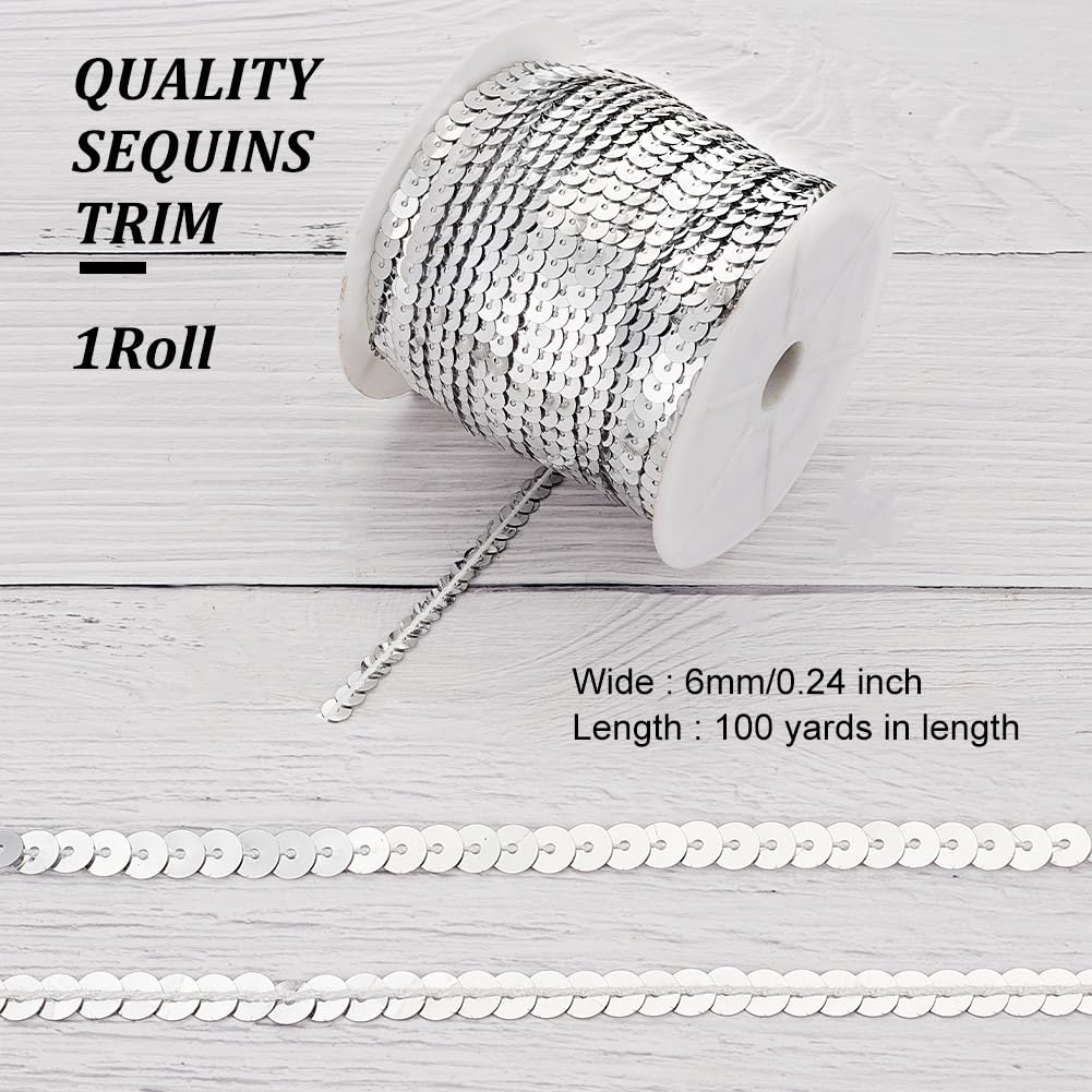 SOFPLATE Roze Paillettenstrip 100 Yard - 6 Mm Plat Paillettenlint - Holografisch En Glanzend - Voor Knutselen, Naaien, Kostuums En Feestdecoratie