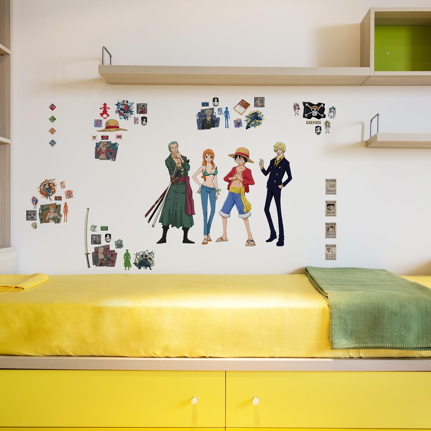 RoomMates RMK5438SCS Chapeau de Paille Une pièce Autocollant Mural, Brun