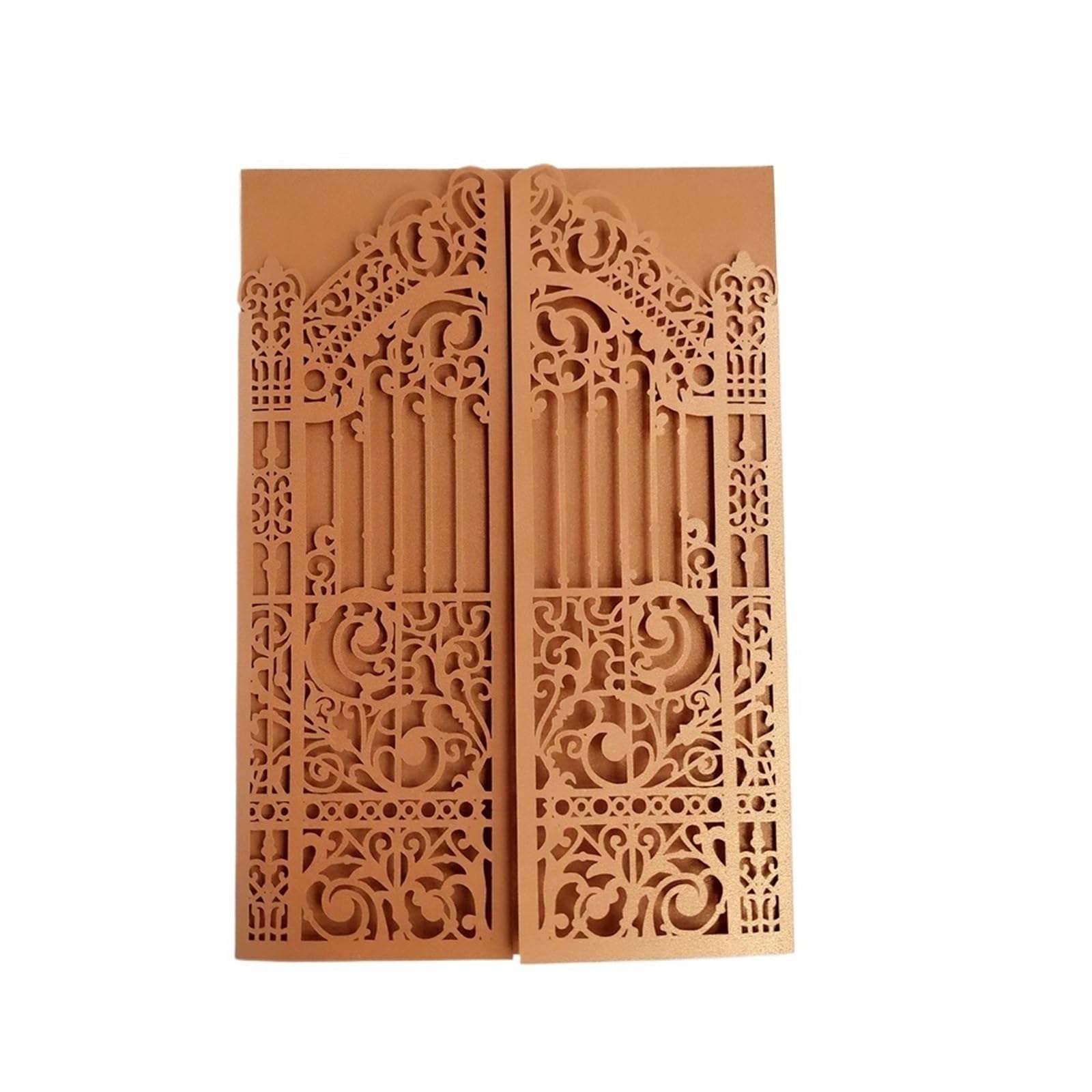 Hochzeitseinladung Metallic Gold Gate Laset Cut Hochzeitseinladungskarten, 50 Sets, personalisierter Druck, Hochzeits-Promi-Partyeinladungen Universal(Bronzed,Custom printing set)