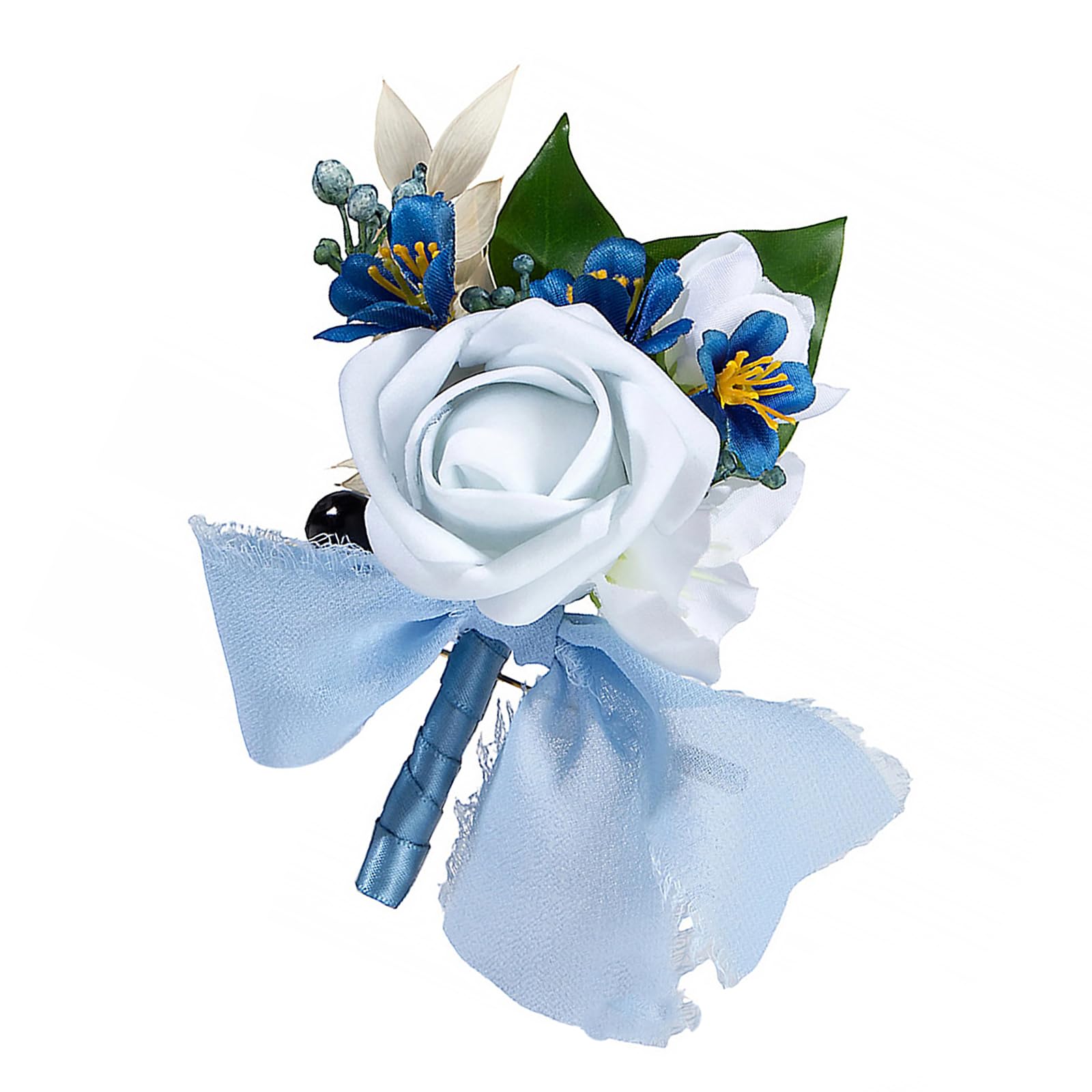 LUCKGONI Elegant Wedding Corsage For Bride And Groom With Realistic Roses And Leaves Perfect For Western Ceremonies