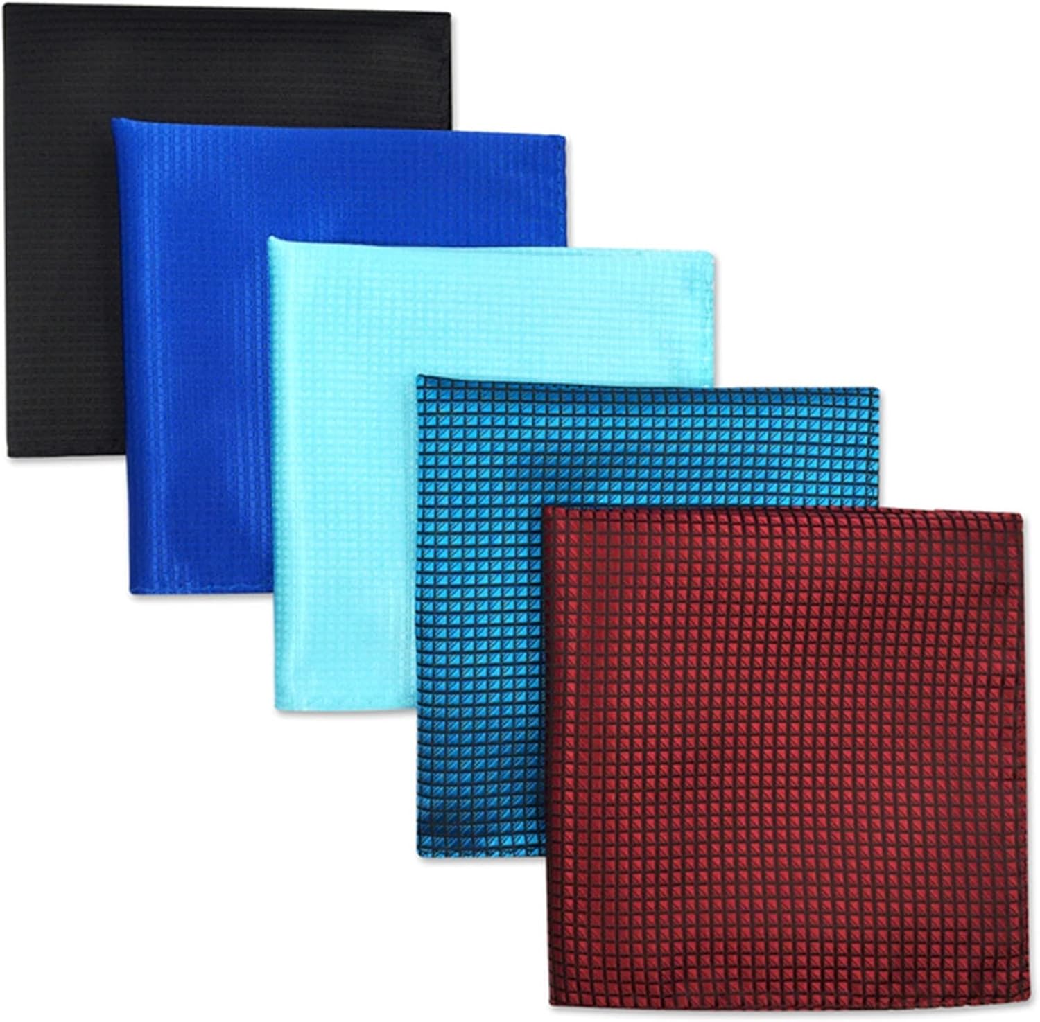 5 Pieces Hanky Mens Pocket Squares Wedding Handkerchiefs Set Formal Bundle (Color : E, Size : 1) (E 1)
