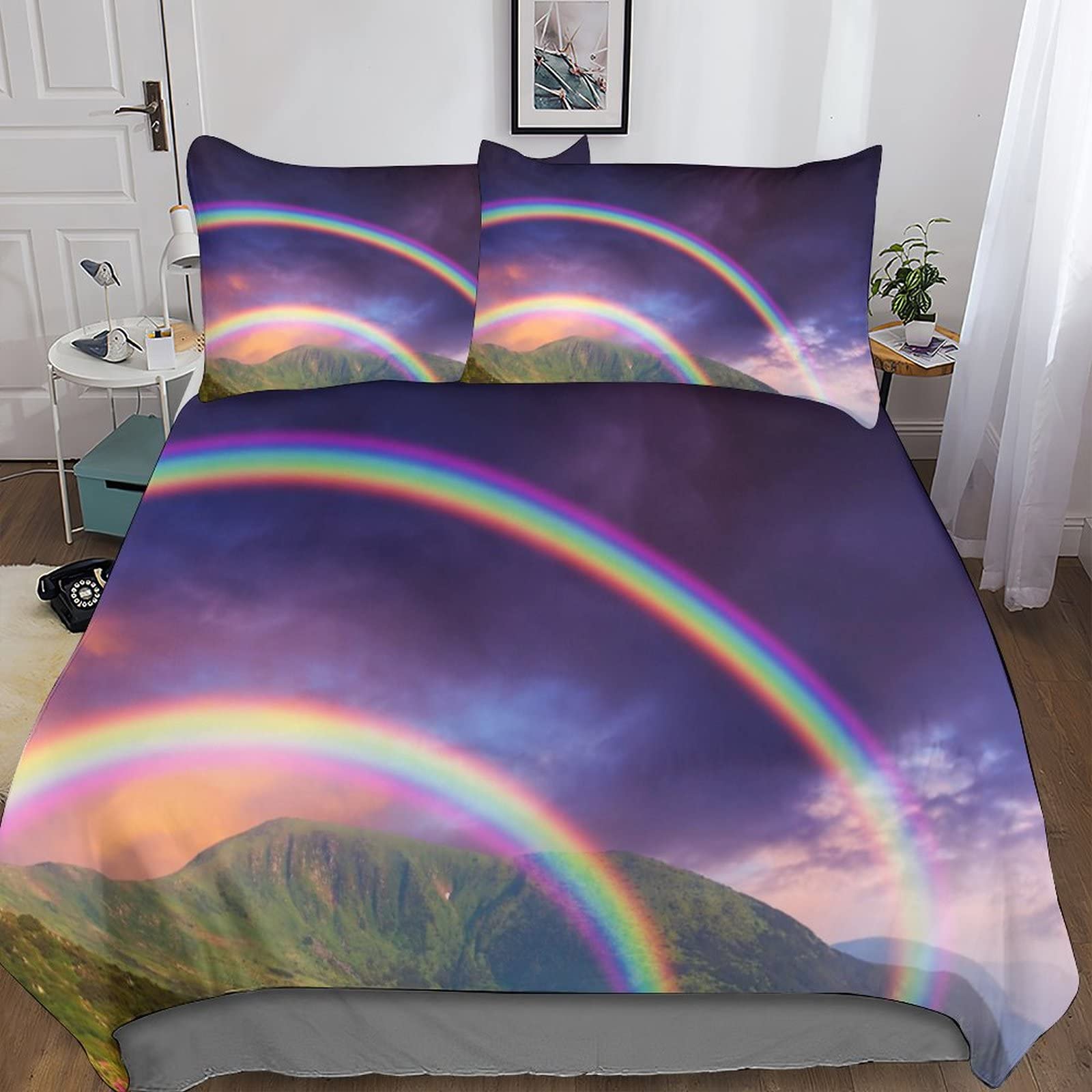 Housse de couette 220x240 galaxie avec taies d'oreiller lit King pour chambre enfant