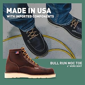 Amazon | [ダナー] Men's Bull Run Moc Toe Work Boot | Danner