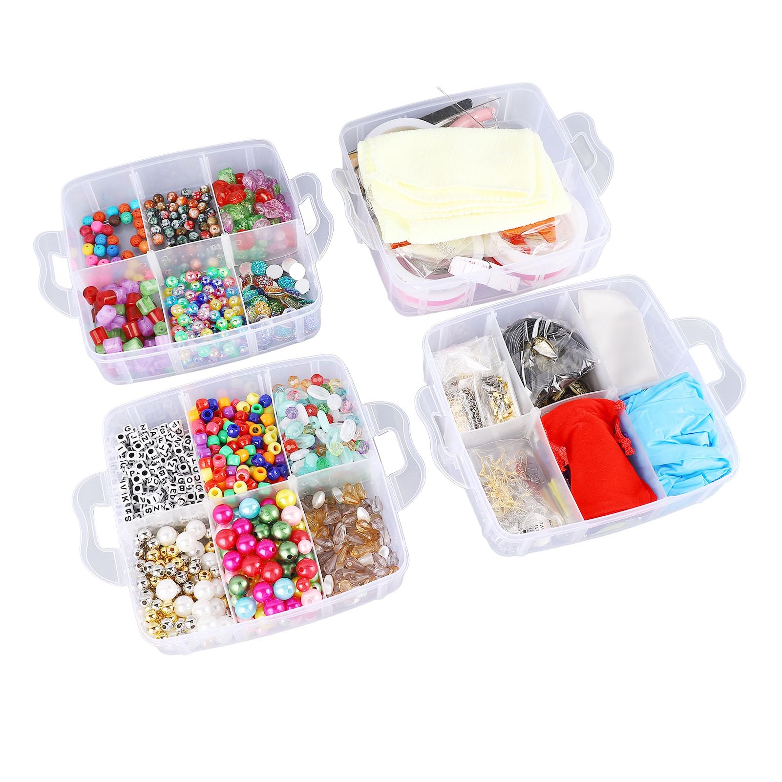 Vomeko Kit para hacer pulseras con cuentas, cuentas coloridas del A rco iris, kit para hacer pulseras con cuentas acrílicas, con herramientas para hacer joyas para pulseras