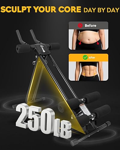 Miniatura 5 de Máquina de entrenamiento abdominal abdominal ajustable abdominal, plegable, equipo de entrenamiento de fuerza de núcleo, entrenamiento de estómago