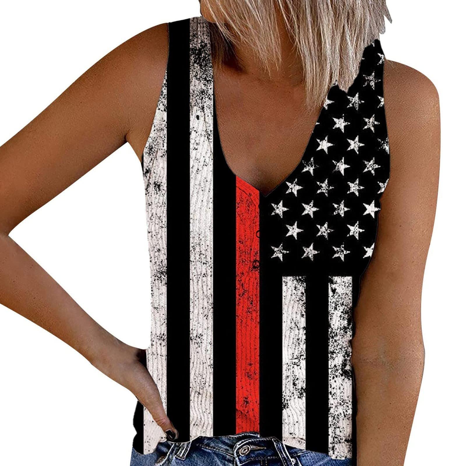 NUSGEAR Camisetas sin Manga Mujer Verano Moda Estampado Casual Chaleco Camisola Camisetas de Tirantes Cuello Redondo Deportivo Original Talla Grande Fiesta Playa Tops Camisa Suelto Basic tee 2024