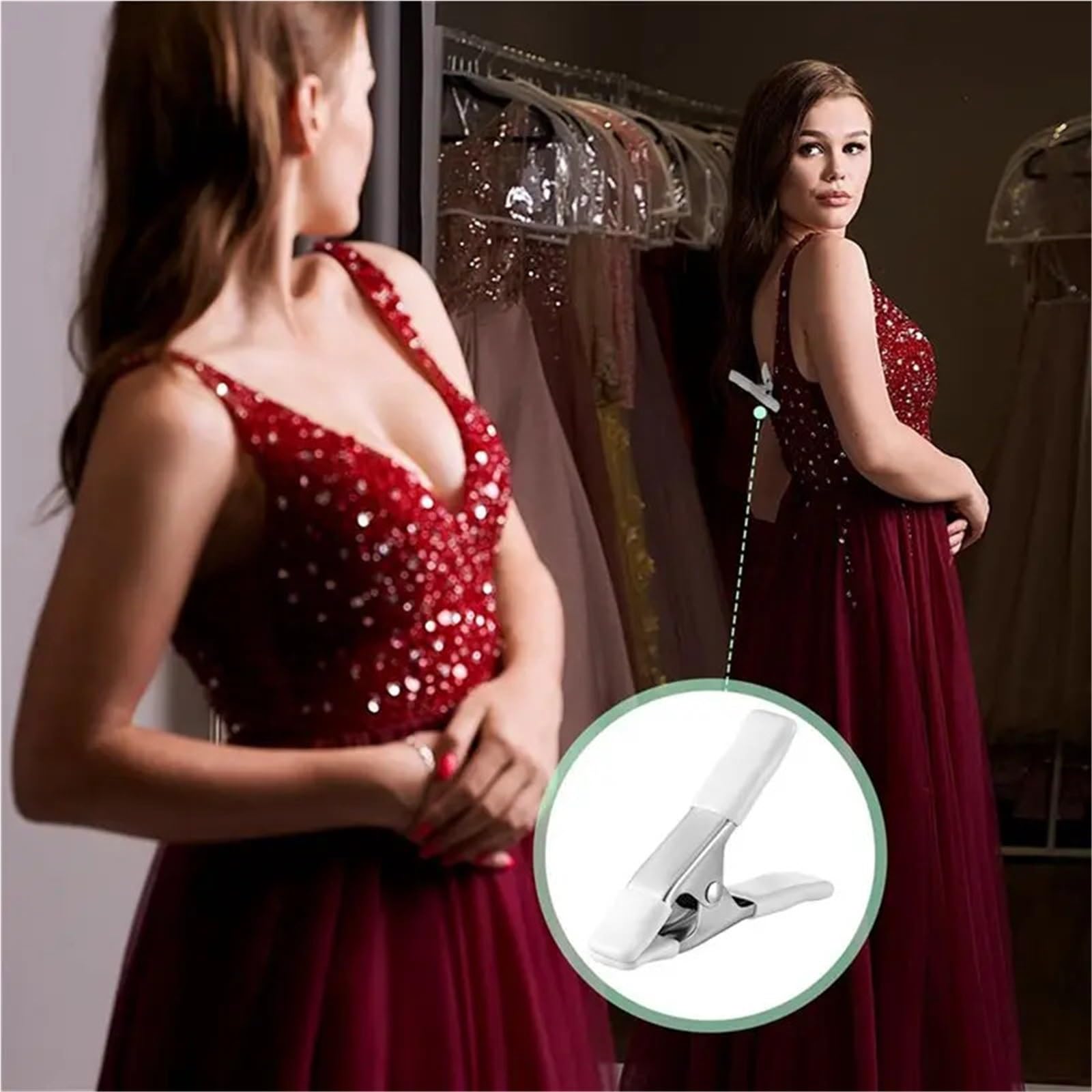 Paquete de 16 pinzas for vestido, abrazaderas for ropa for montar maniquí de costurera nupcial, abrazadera fija resistente
