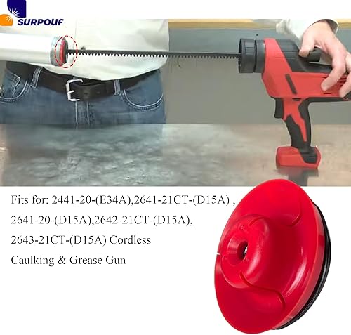 Miniatura 6 de 44-70-0375 Kit de tornillos de émbolo de repuesto de barril de salchicha de 20 onzas (2 piezas) para calafateo inalámbrico Milwaukee 2441-20-(E34A)