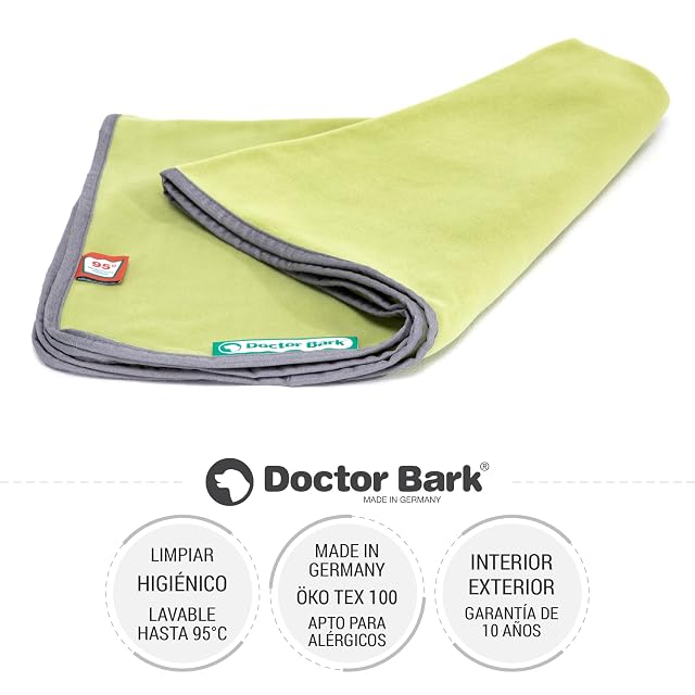 Foto 2 de 7 de Doctor Bark Manta para perros, lavable a 95 °C, color verde claro, 120 x 90