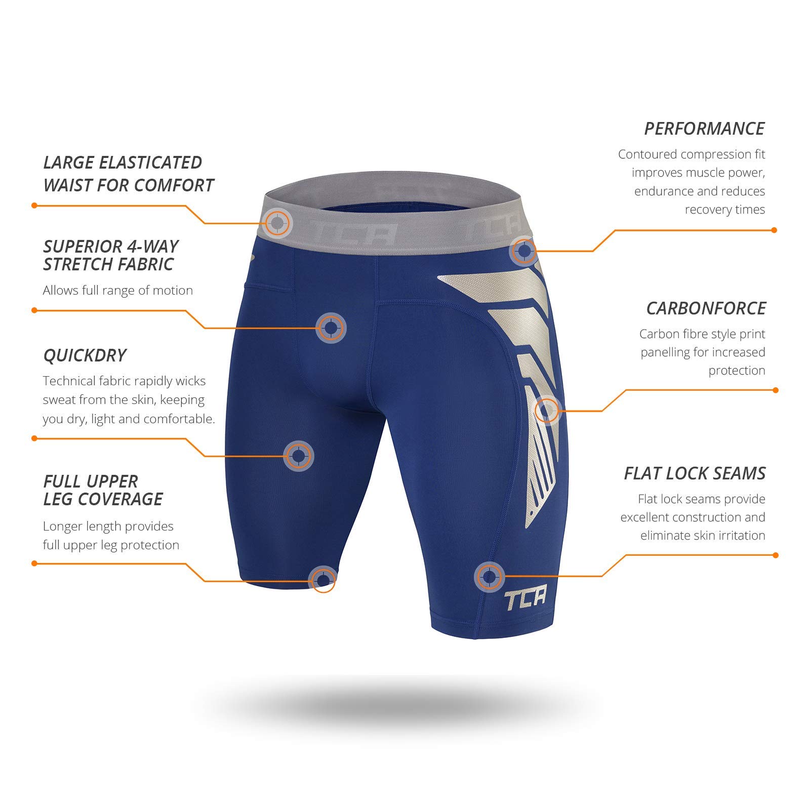 TCA Shorts Carbonforce Termici a Compressione per Uomo