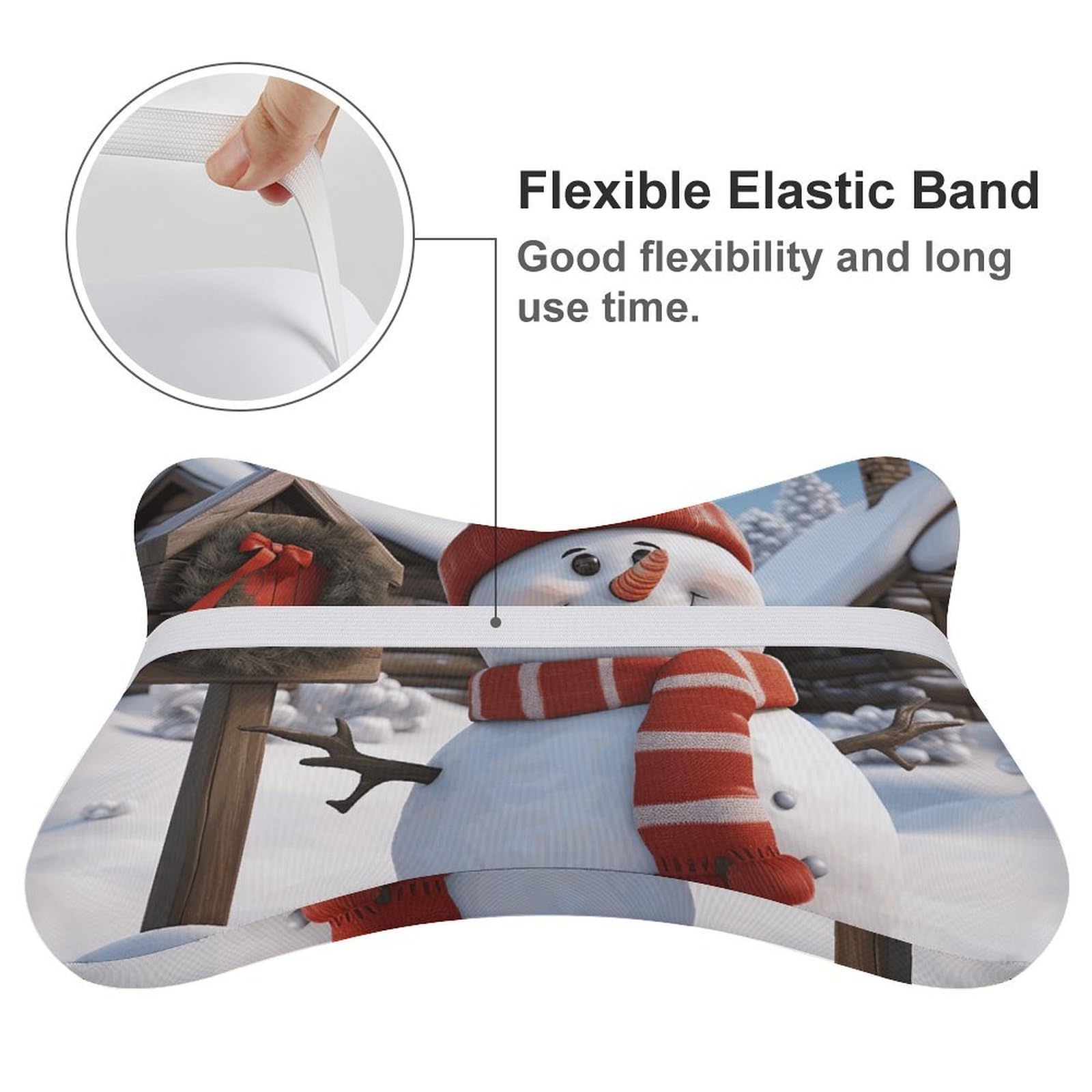 Almohada de muñeco de nieve, núcleo de almohada de espuma viscoelástica, cojín, proporciona apoyo para el cuello, almohadas de coche para asientos de coche de viaje y oficinas en casa.
