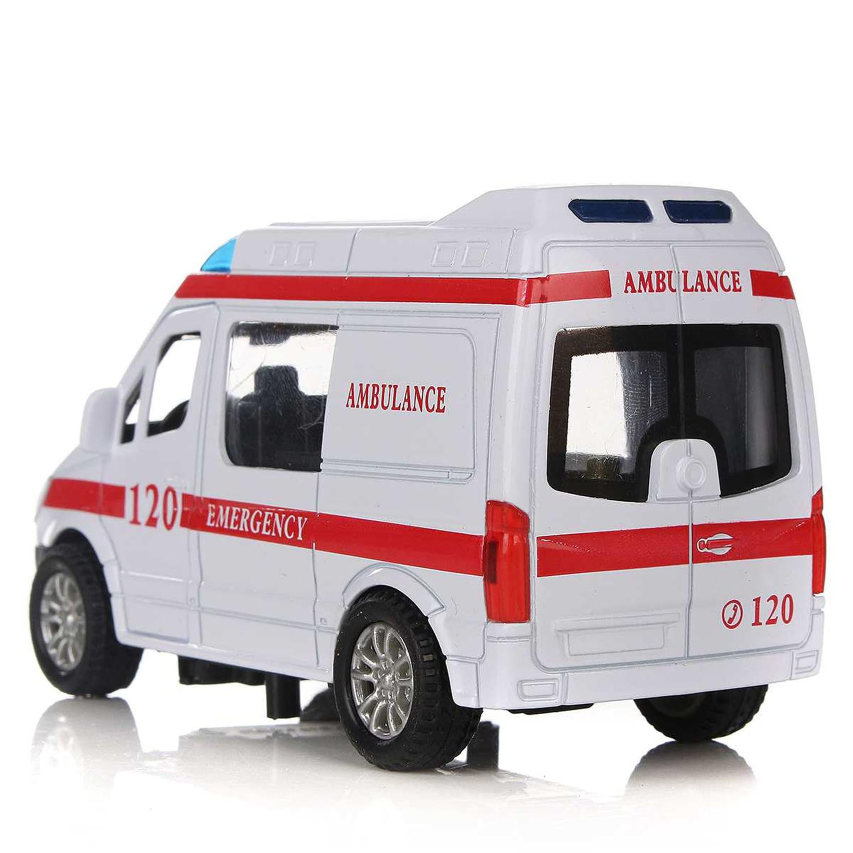 2X Ambulancia VehíCulos MéDicos Juguetes 1/32 AleacióN Diecast Modelo de AutomóVil con LightandSound Regalo para NiñOs