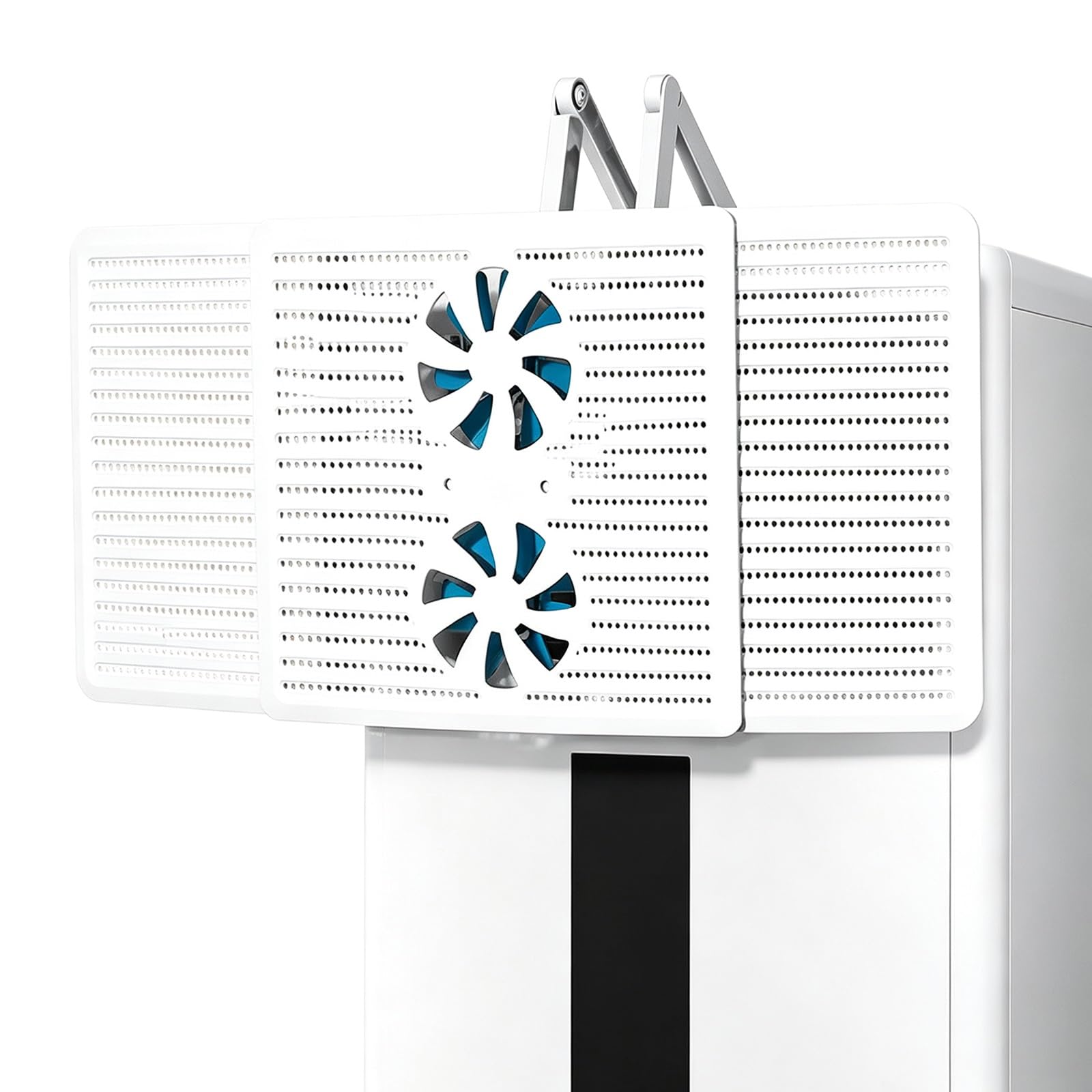 Deflettore Climatizzatore Pavimento, PP 45-56cm, Regolazione Aria 270° | Paravento Condizionatore Estensibile, Pannello Forato con Fissaggio Adesivo, per Unità Verticali Domestiche