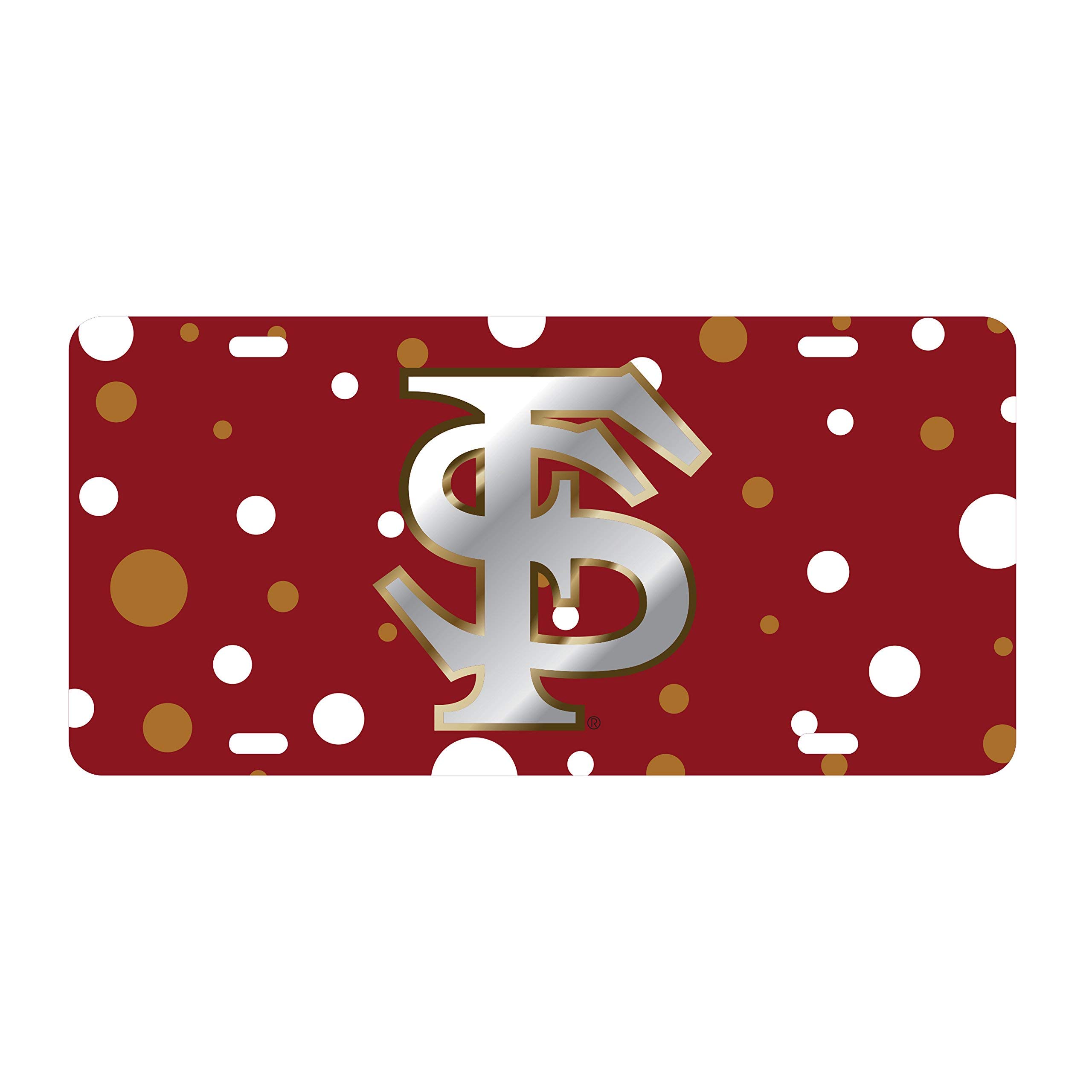 Craftique Florida State University Polka Dot Laser Cut Inlaid Mirror Tag