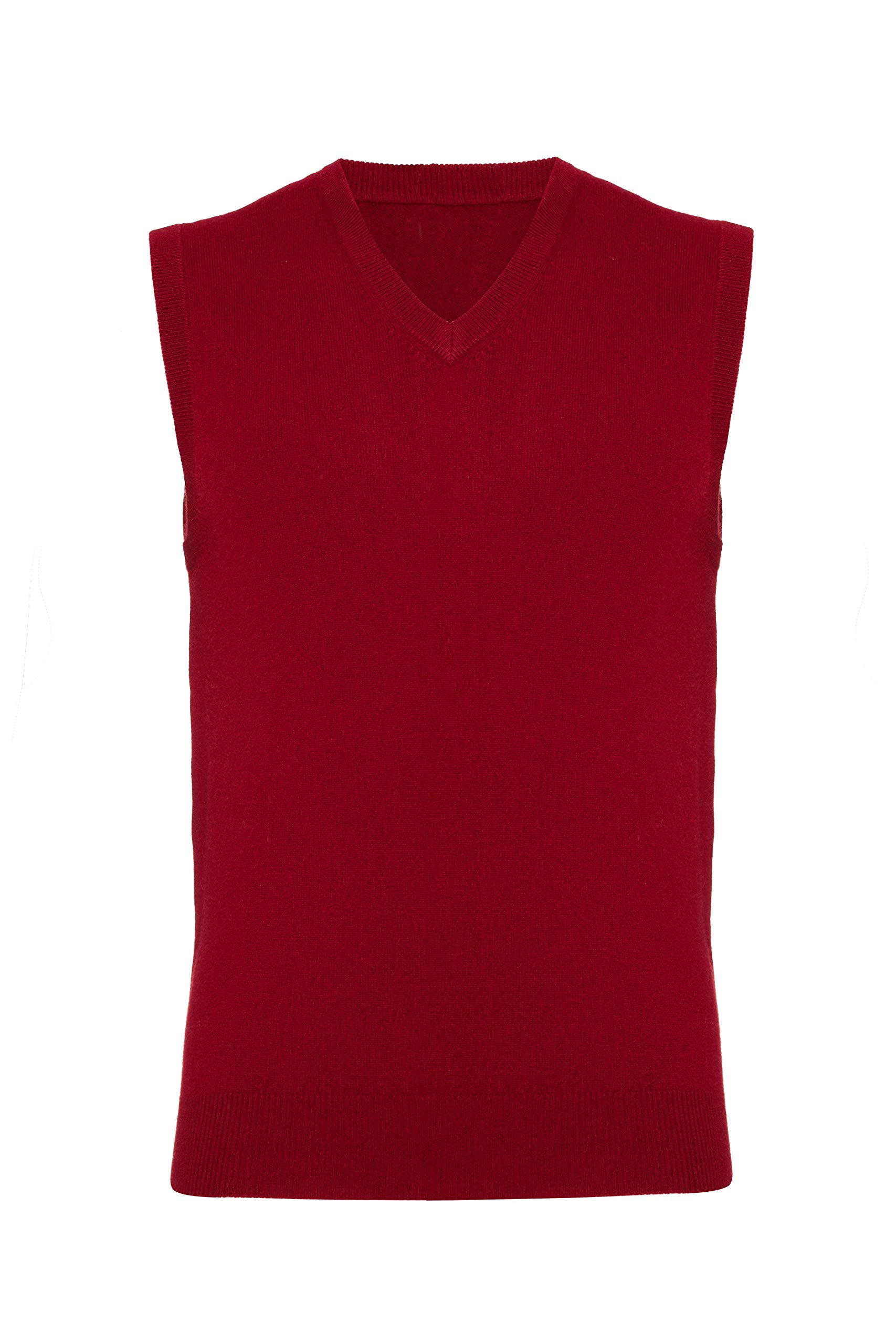 Lona Scott Men's Maroon Pure Cashmere Slipover, XXX-Large