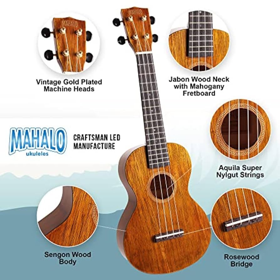 ※mahalo※ Amazon.com: Mahalo, 4-String Ukulele Concert, Natural, Tenor