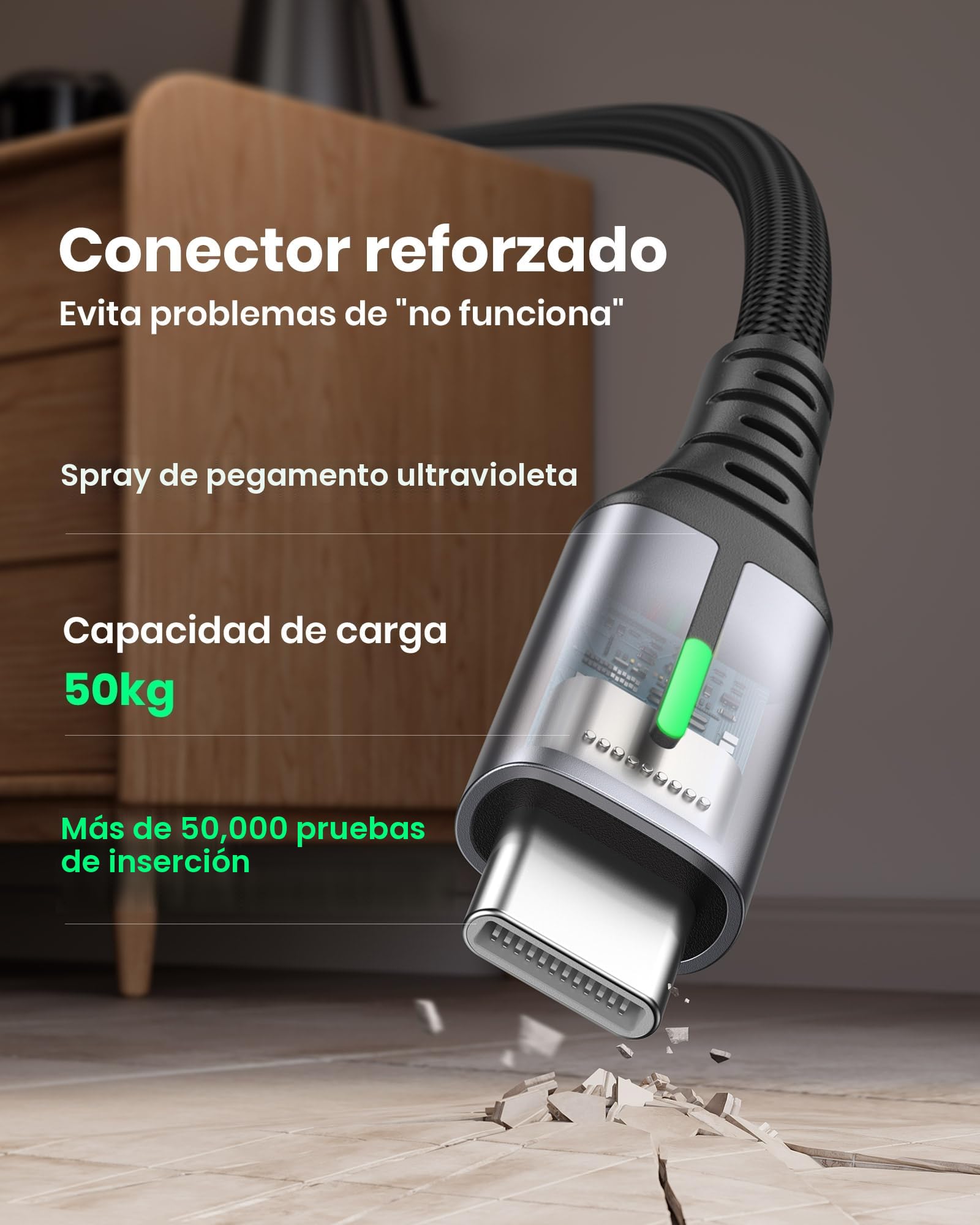 INIU Cable USB A USB C, [2m] QC 3,0 y 3,1A Cable USB C Carga Rapida, Aleación Trenzado de Nylon Cable USB Tipo C Cargador Compatible con iPhone 17 16 Pro Max Samsung S25 24 Huawei Xiaomi Pixel ECC.