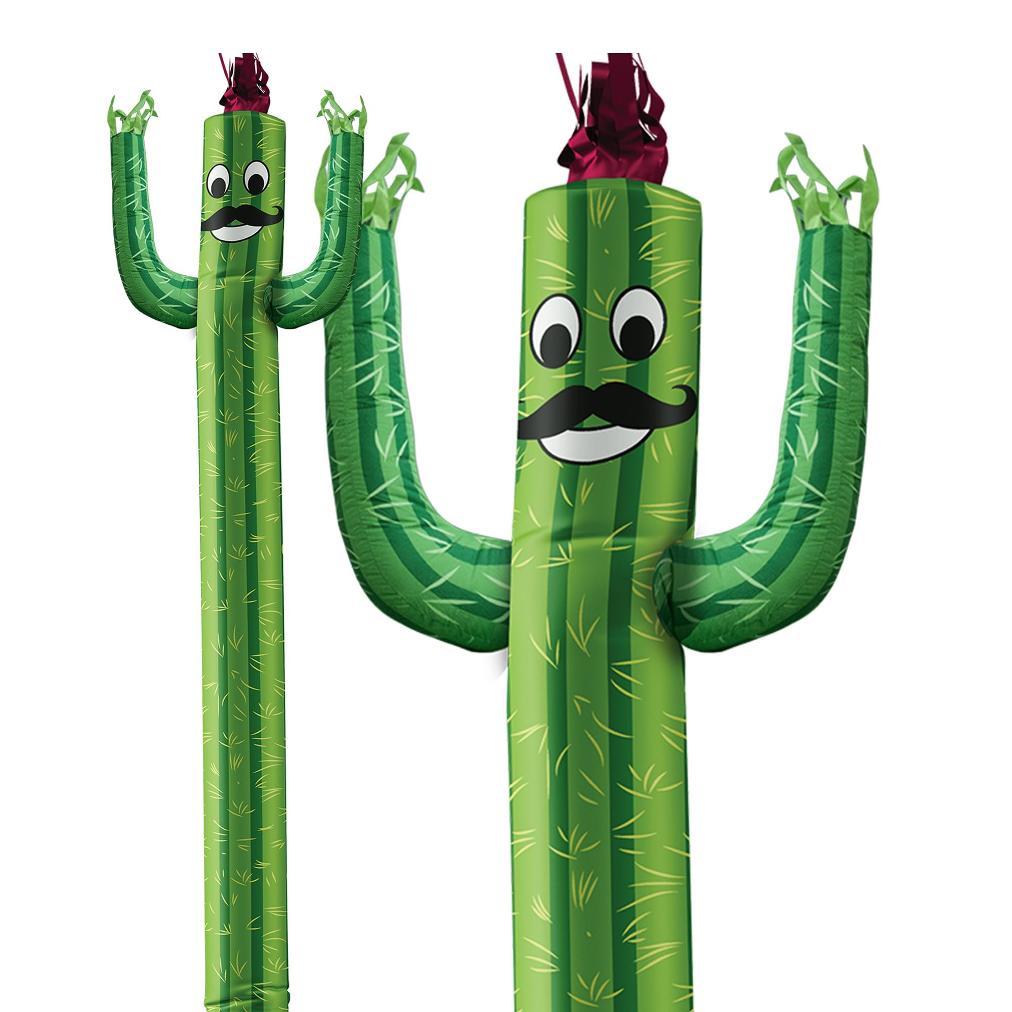 LookOurWay Air Dancers Inflatable Tube Man Attachment - 20 Feet Tall Wacky Waving Inflatable Dancing Tube Guy for Business Promotion - Blower Not Included - Character Themed - Cactus