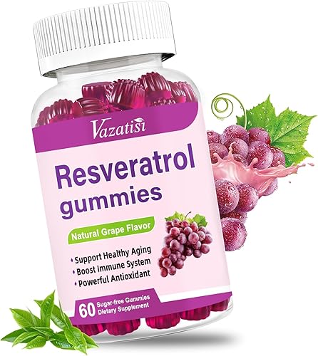 Gomitas de resveratrol de alta pureza, 98% de trans-resveratrol con quercetina, coq 10, vitamina C, suplemento de reservatrol para antioxidantes,