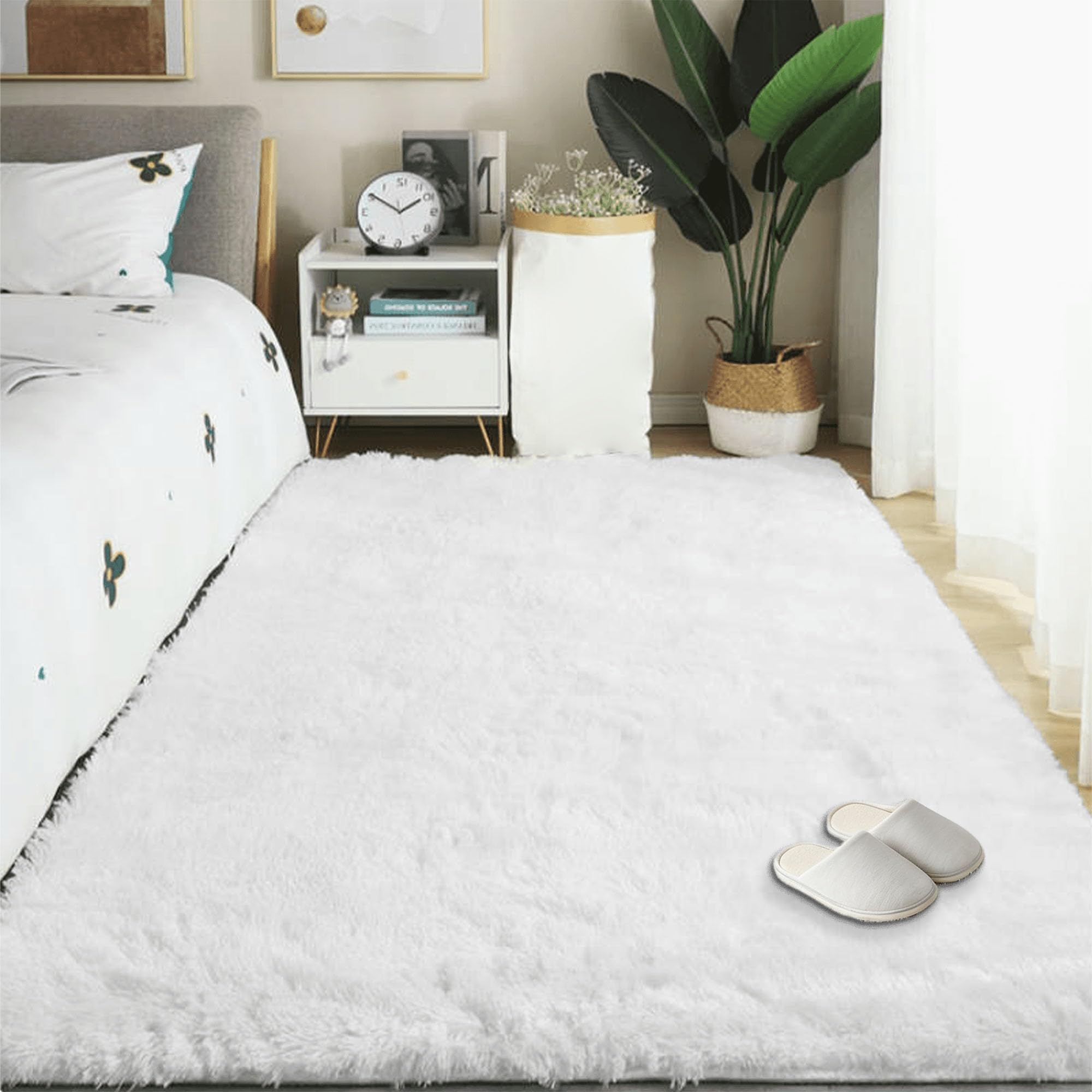 Tapis moelleux 160 x 300 cm avec dessous antidérapant et structure lavable de grand salon