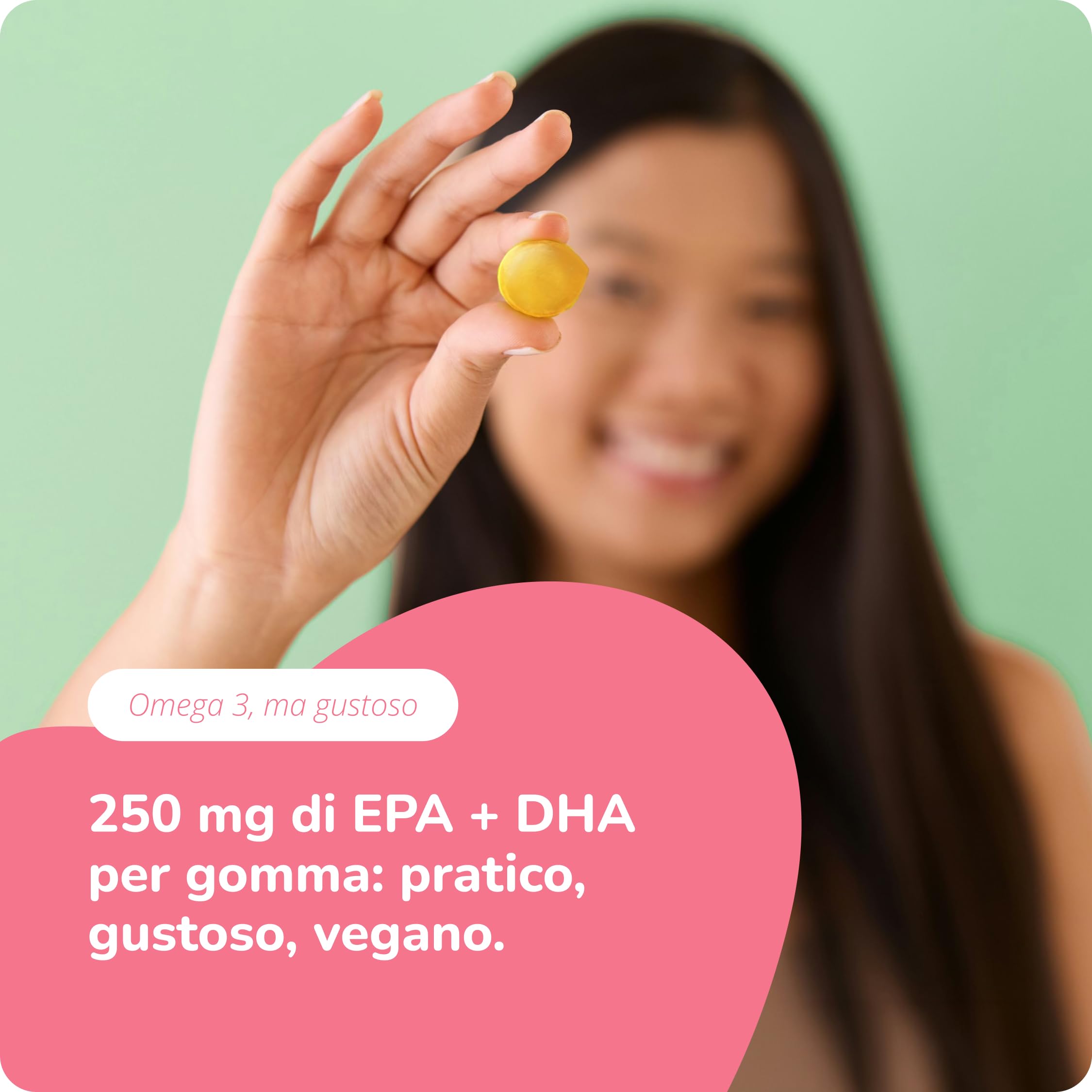 Omega 3 Vegan Gummies | 1.350 mg di Olio di Alghe | DHA+ EPA 450-225 mg | Senza Zucchero | Alga Schizochytrium Premium | Pressato a Freddo | Gusto Mango (Senza Retrogusto) | Vegavero®