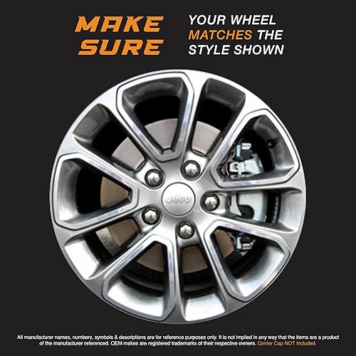 Miniatura 3 de Juego de fundas de rueda negras brillantes de 18 pulgadas hechas para Jeep Grand Cherokee (2014-2016, 2021-2022) | Tapacubos de plástico ABS