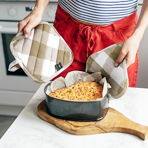 Miniatura 5 de Soportes para ollas para cocina, resistentes al calor, almohadillas calientes para encimeras, soportes para ollas de horno, agarraderas de algodón