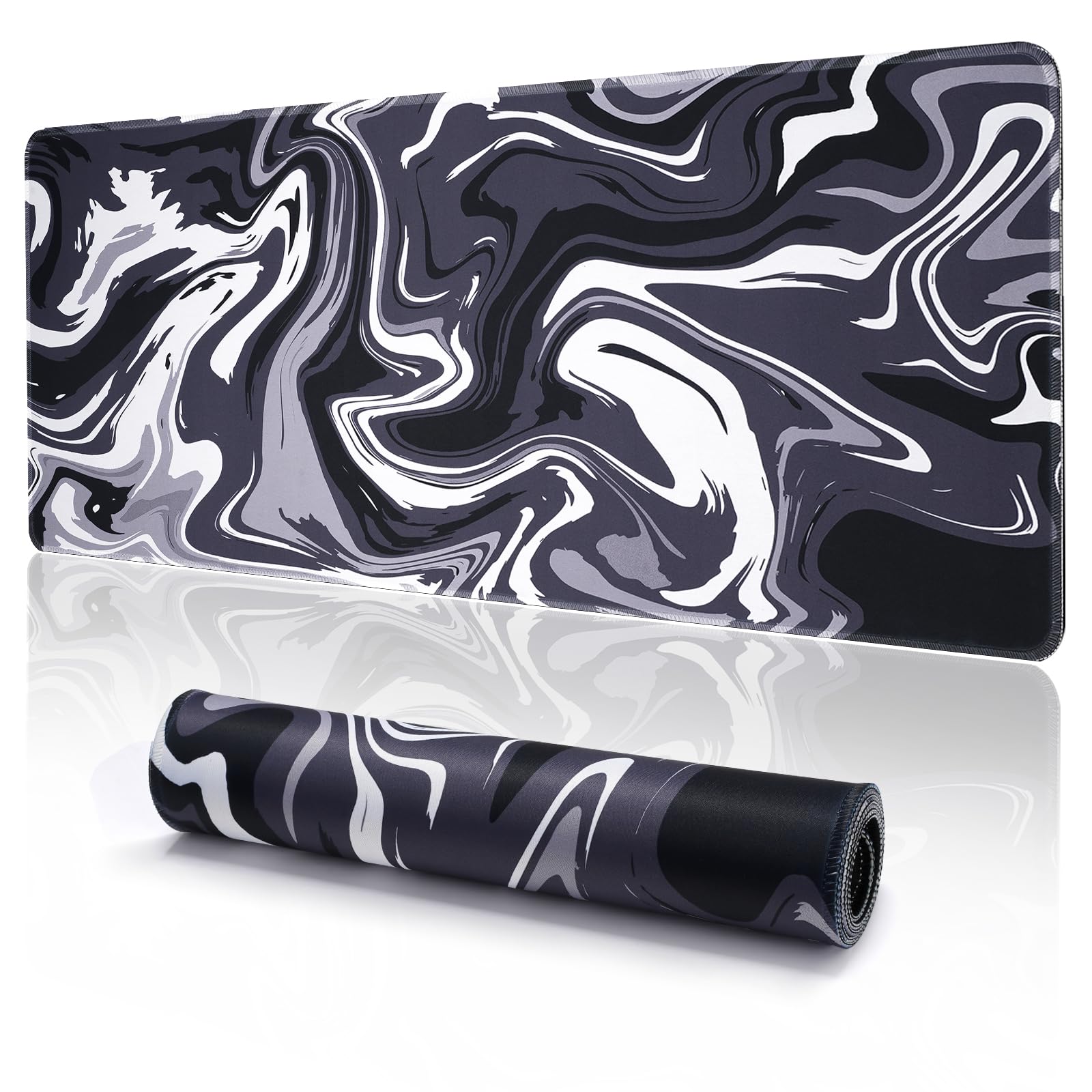 Gaming Desk Pad (31.5 x 11.8 x0.12 inch), Washable Large Mouse Mat with Anti-Slip Rubber Base, Extended for Office & Home