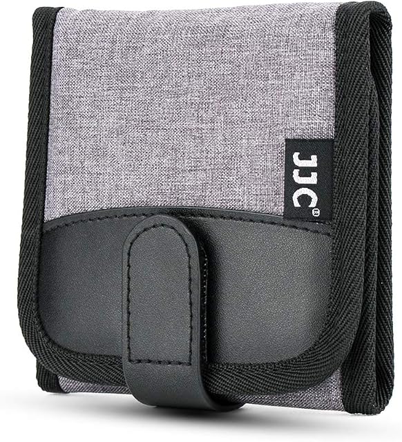 JJC 3 Pocket Camera Lens Filter Pouch Protective for Filters up to Dia. 82 mm, Elastic Neoprene Interior Filter Carry Case Storage Bag with a microfiber cleaning cloth