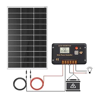 Amazon.com: ECO-WORTHY 100 Watt 12 Volt Solar Panel Kit for