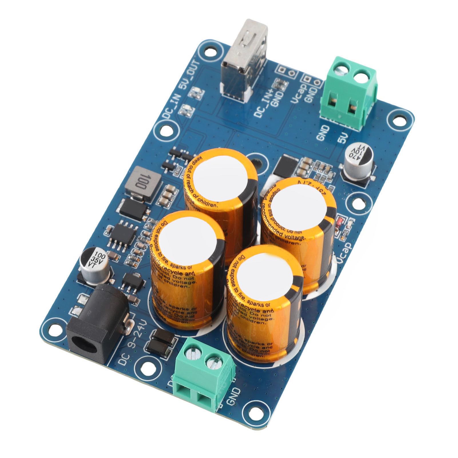 ZJchao Supercondensador UPS para Raspberry Pi, Entrada DC 9-24V, Salida DC5V3A, Backup de 10-60s, Ideal para servidores, automatización y protección de Datos en proyectos energéticos.