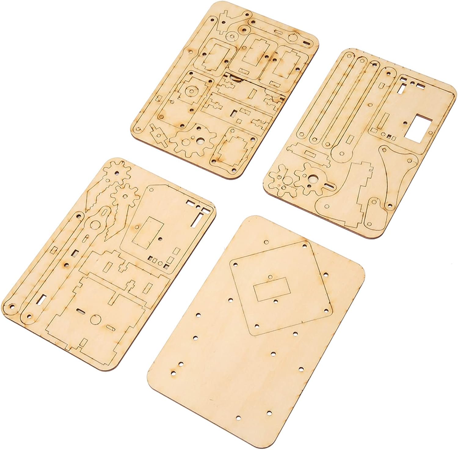 Wood Robotic Arm Kit with 4 DOF Mini Servos for STEM Education DIY Robotics Projects Students and Hobbyists Building Set