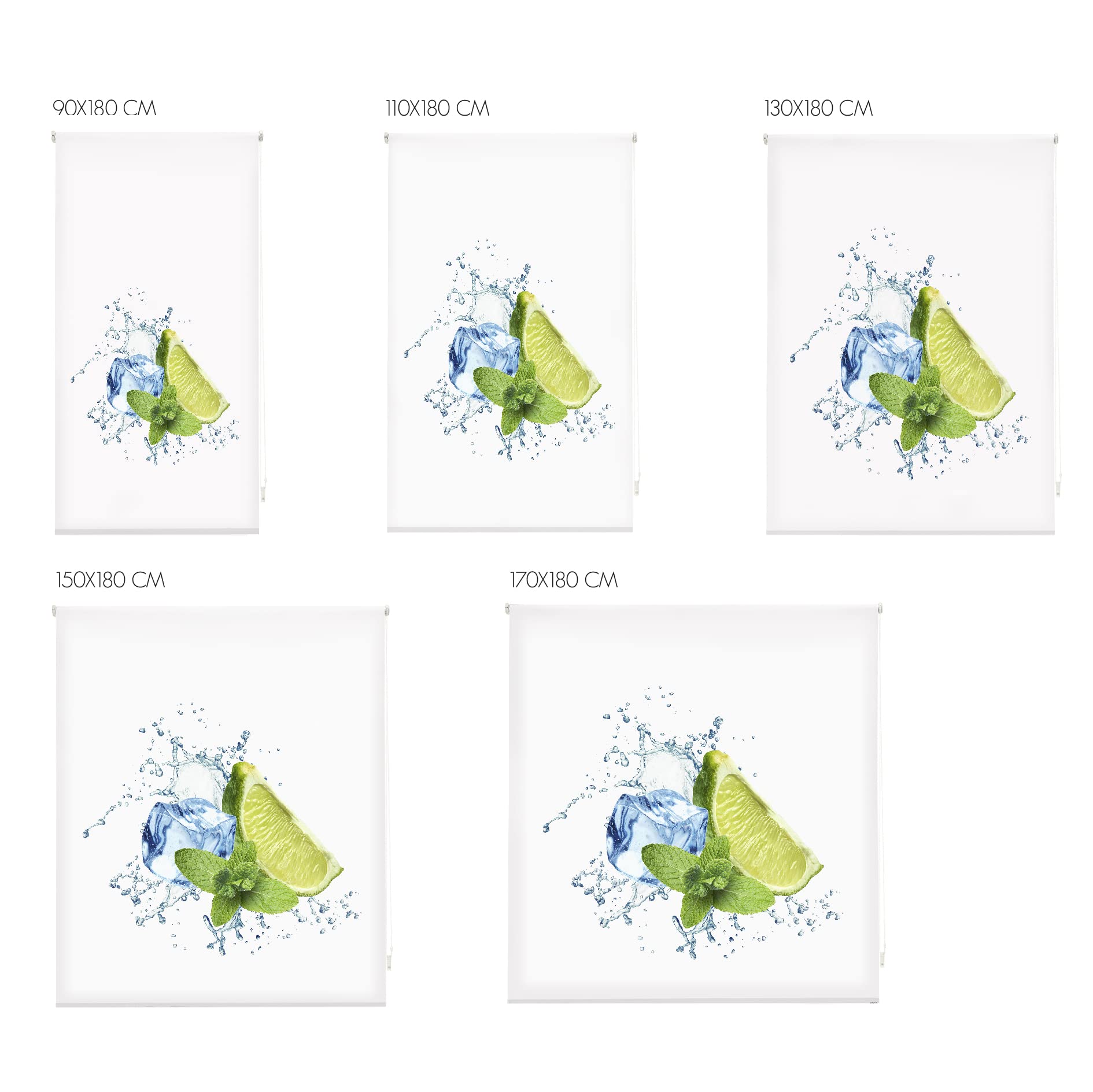 Blindecor Tropic Store Enrouleur numérique translucide imprimé 150 x 180 cm (Largeur x Hauteur)